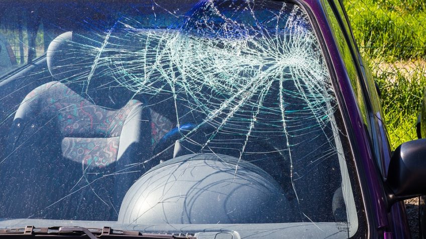 car accident - auto glass broken